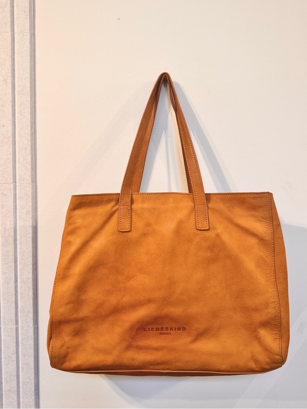 Liebeskind Berlin Velvety Nubuck Leather Tote in Camel Brown